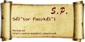 Sátor Paszkál névjegykártya